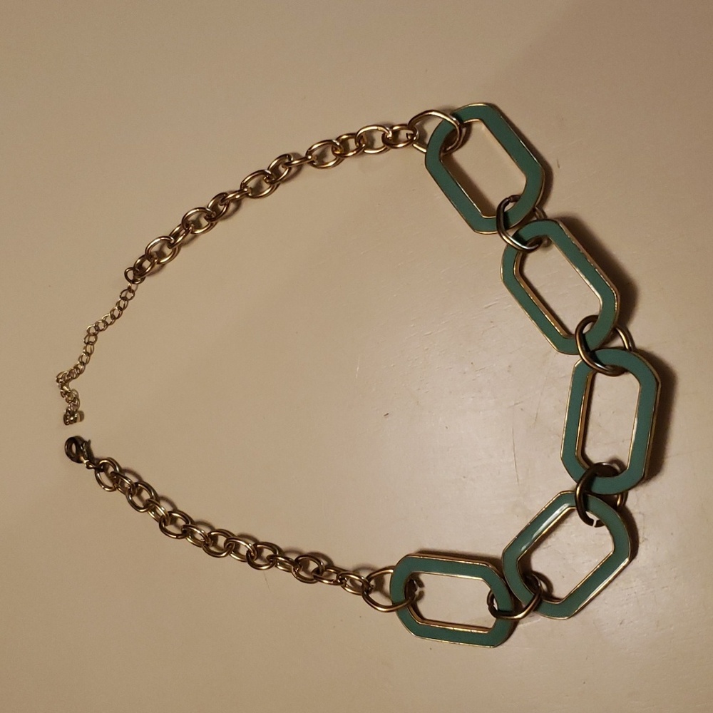 $5 Sale! Chain design Teal Necklace